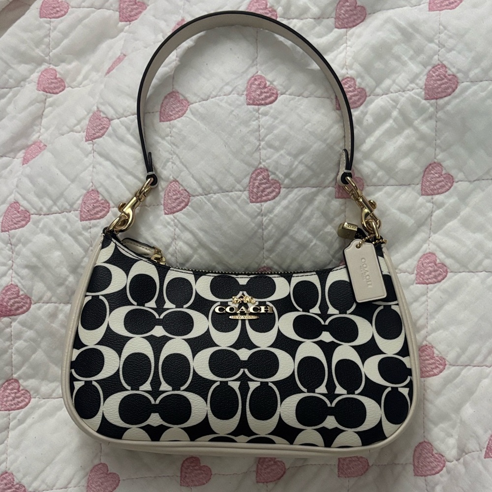 Coach Black and White Teri Shoulder Bag